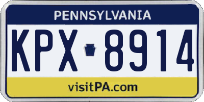 PA license plate KPX8914