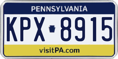 PA license plate KPX8915