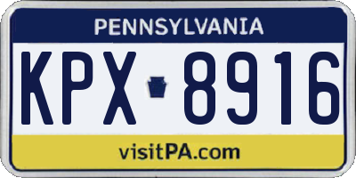 PA license plate KPX8916