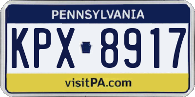 PA license plate KPX8917