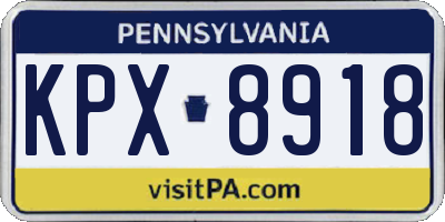 PA license plate KPX8918