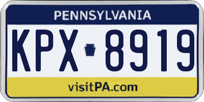 PA license plate KPX8919