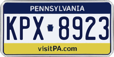 PA license plate KPX8923