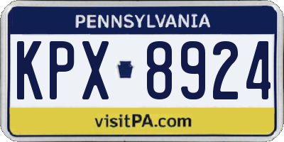 PA license plate KPX8924
