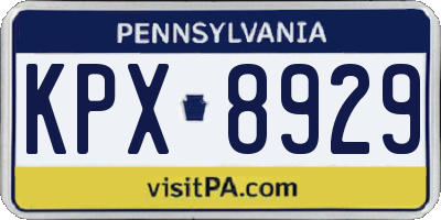 PA license plate KPX8929