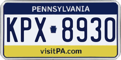PA license plate KPX8930