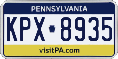 PA license plate KPX8935
