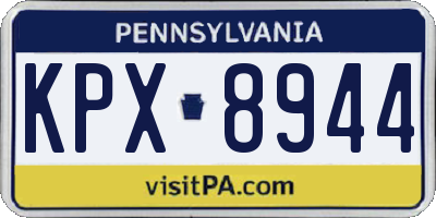 PA license plate KPX8944