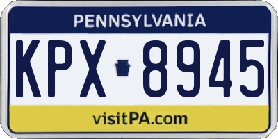 PA license plate KPX8945