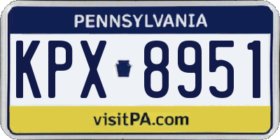 PA license plate KPX8951
