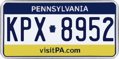 PA license plate KPX8952