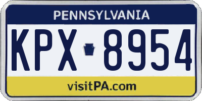PA license plate KPX8954