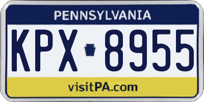PA license plate KPX8955