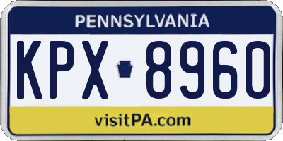 PA license plate KPX8960