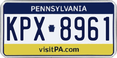 PA license plate KPX8961
