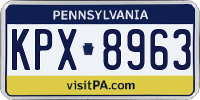 PA license plate KPX8963