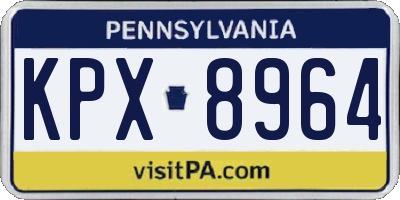 PA license plate KPX8964