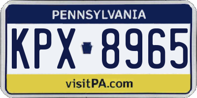 PA license plate KPX8965