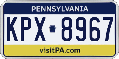 PA license plate KPX8967