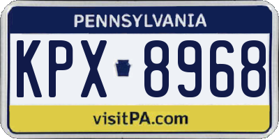 PA license plate KPX8968