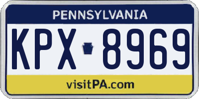 PA license plate KPX8969