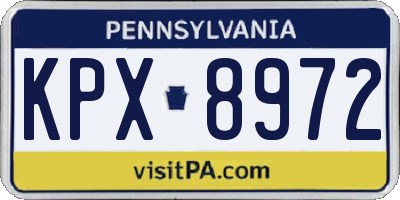 PA license plate KPX8972