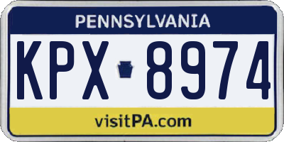 PA license plate KPX8974