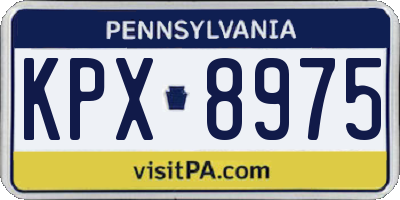 PA license plate KPX8975