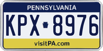 PA license plate KPX8976