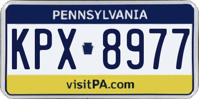 PA license plate KPX8977