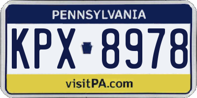 PA license plate KPX8978