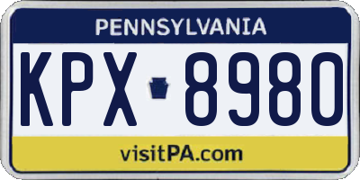 PA license plate KPX8980