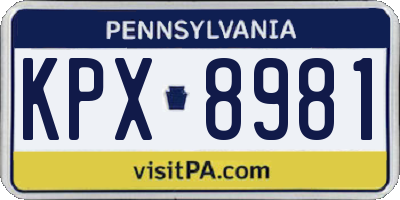 PA license plate KPX8981