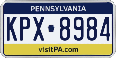 PA license plate KPX8984