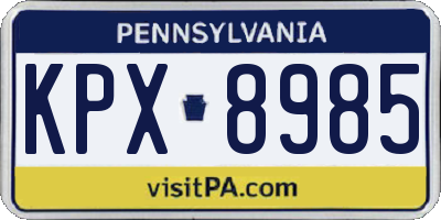 PA license plate KPX8985