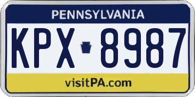 PA license plate KPX8987