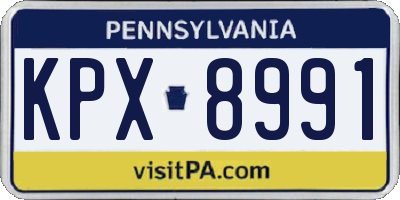 PA license plate KPX8991