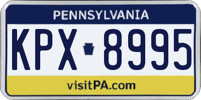 PA license plate KPX8995