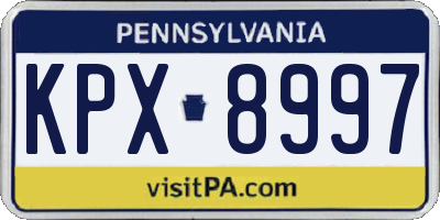 PA license plate KPX8997