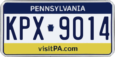 PA license plate KPX9014
