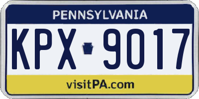 PA license plate KPX9017