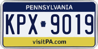 PA license plate KPX9019