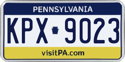 PA license plate KPX9023