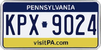PA license plate KPX9024