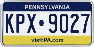 PA license plate KPX9027
