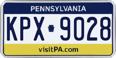 PA license plate KPX9028