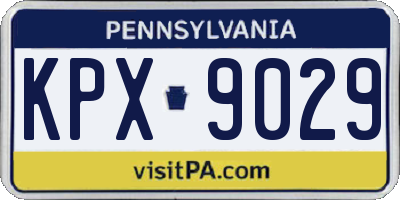 PA license plate KPX9029