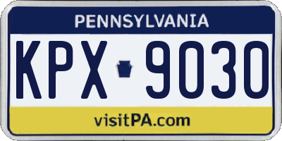 PA license plate KPX9030