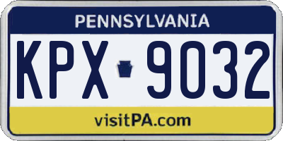 PA license plate KPX9032