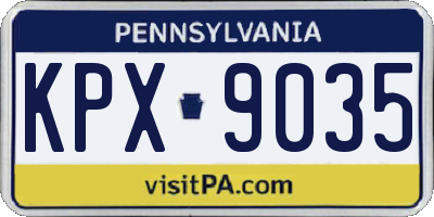 PA license plate KPX9035